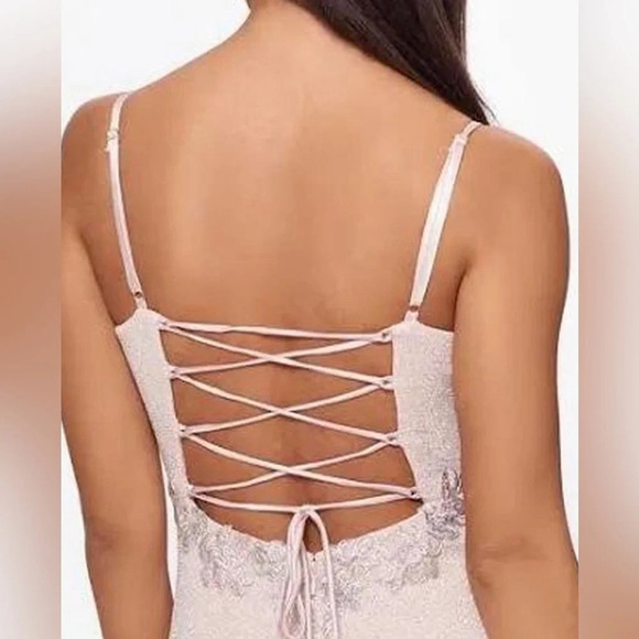 XSCAPE EMBELLISHED & EMBROIDERED GOWN IN BLUSH/ SILVER - Picture 3 of 12